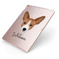 Portuguese Podengo Personalised Apple iPad Case on Rose Gold iPad Side View