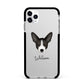 Portuguese Podengo Personalised Apple iPhone 11 Pro Max in Silver with Black Impact Case