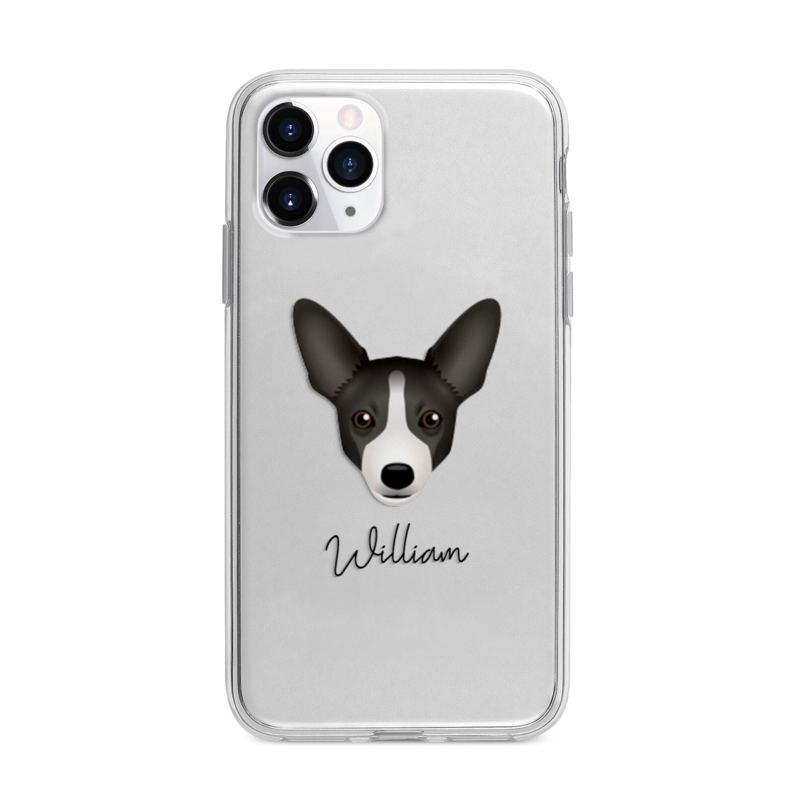 Portuguese Podengo Personalised Apple iPhone 11 Pro in Silver with Bumper Case