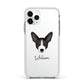 Portuguese Podengo Personalised Apple iPhone 11 Pro in Silver with White Impact Case