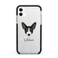 Portuguese Podengo Personalised Apple iPhone 11 in White with Black Impact Case