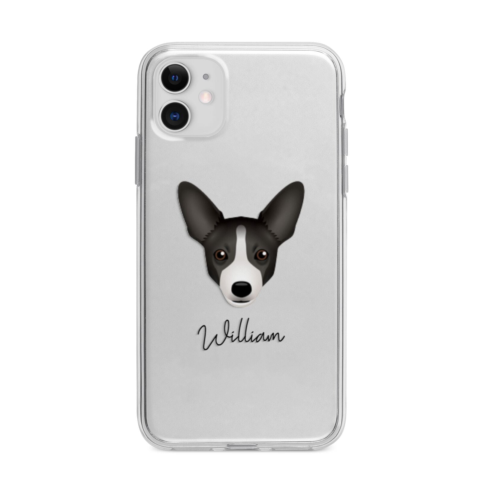 Portuguese Podengo Personalised Apple iPhone 11 in White with Bumper Case