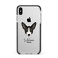 Portuguese Podengo Personalised Apple iPhone Xs Max Impact Case Black Edge on Silver Phone