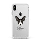 Portuguese Podengo Personalised Apple iPhone Xs Max Impact Case White Edge on Silver Phone
