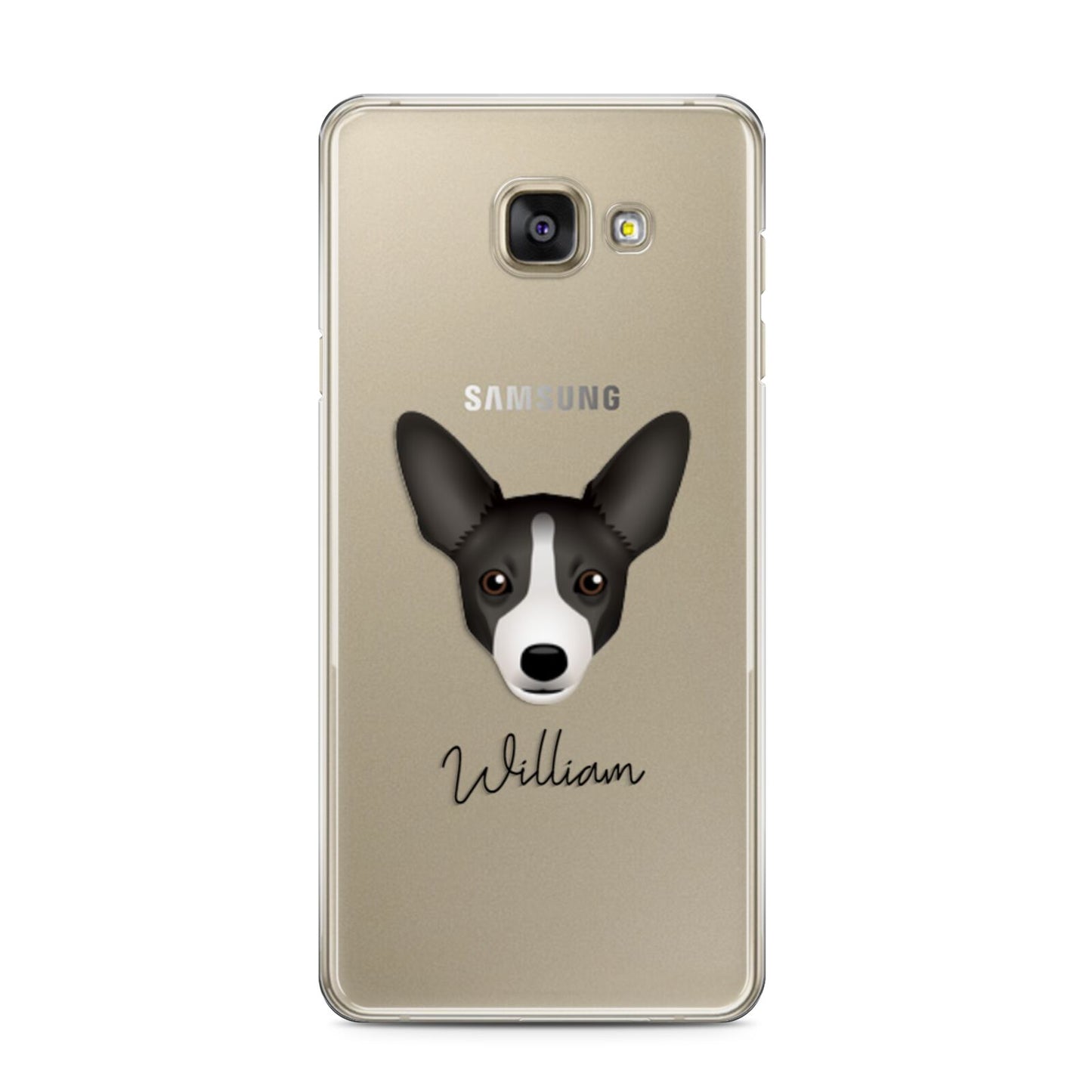 Portuguese Podengo Personalised Samsung Galaxy A3 2016 Case on gold phone