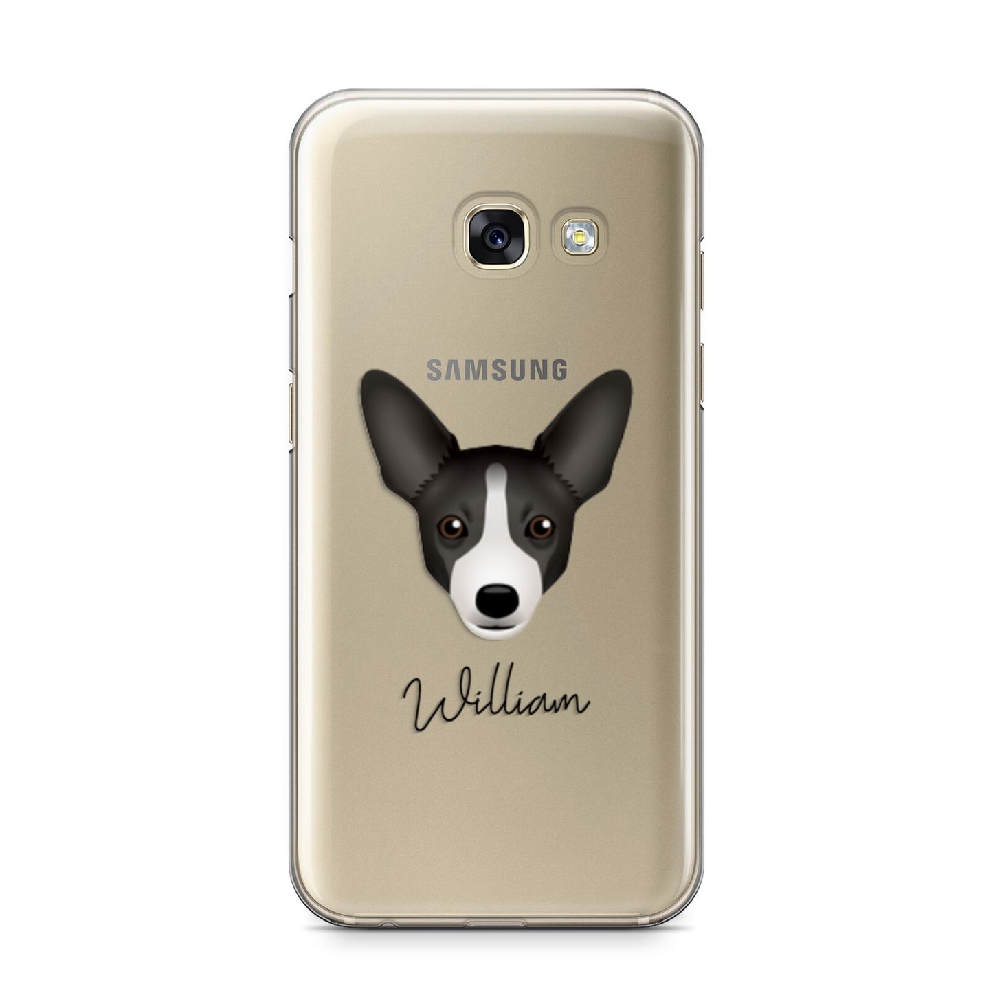 Portuguese Podengo Personalised Samsung Galaxy A3 2017 Case on gold phone