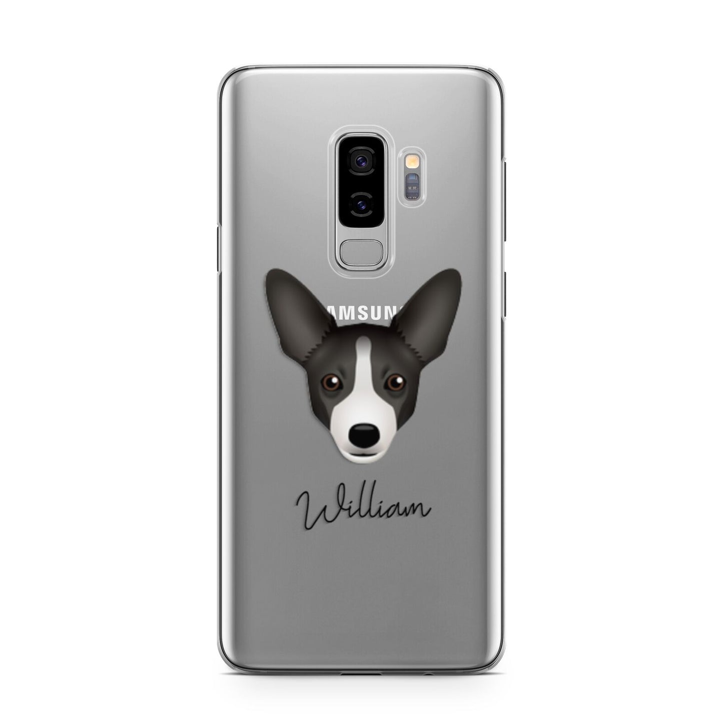 Portuguese Podengo Personalised Samsung Galaxy S9 Plus Case on Silver phone