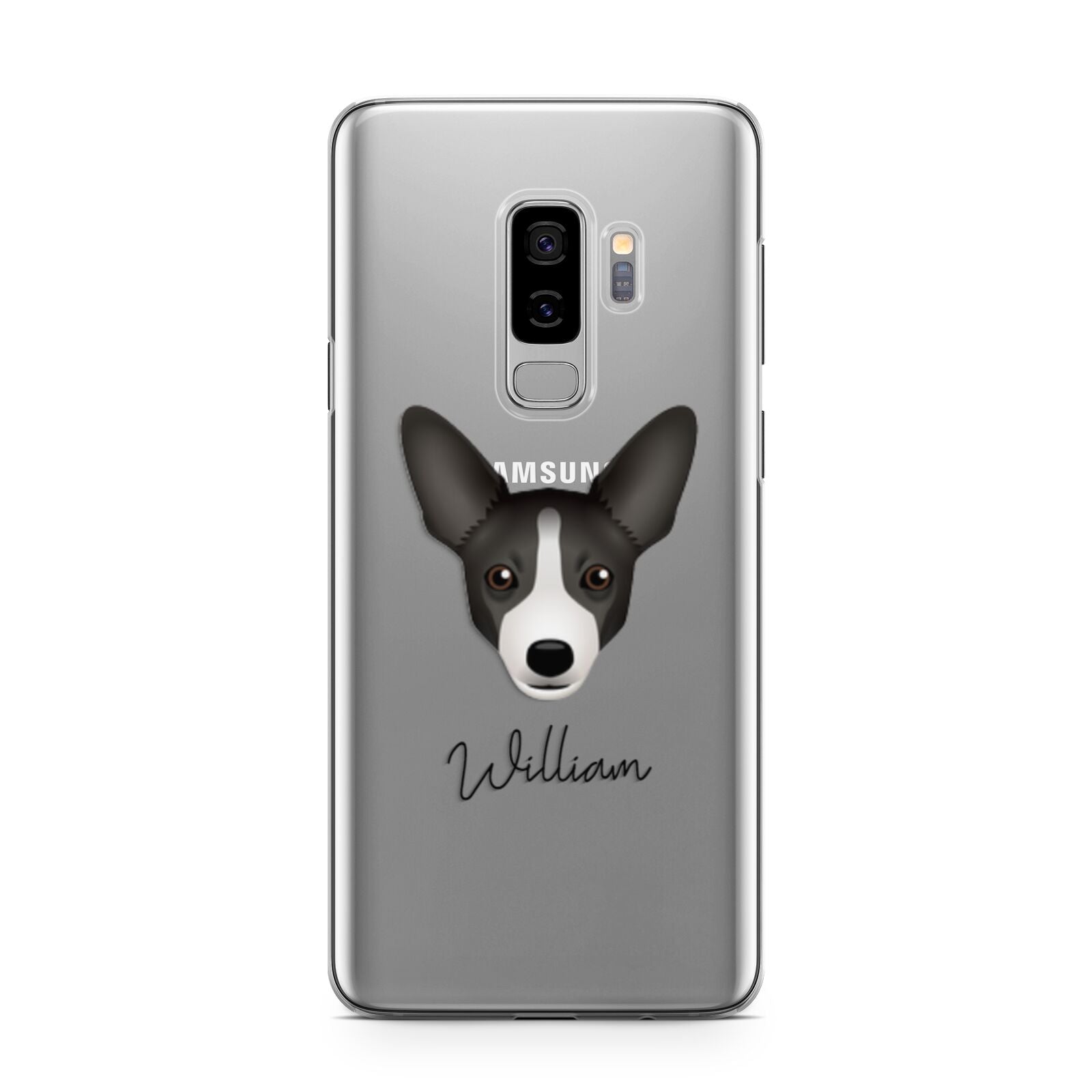 Portuguese Podengo Personalised Samsung Galaxy S9 Plus Case on Silver phone