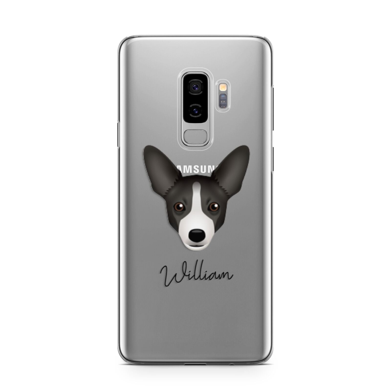 Portuguese Podengo Personalised Samsung Galaxy S9 Plus Case on Silver phone