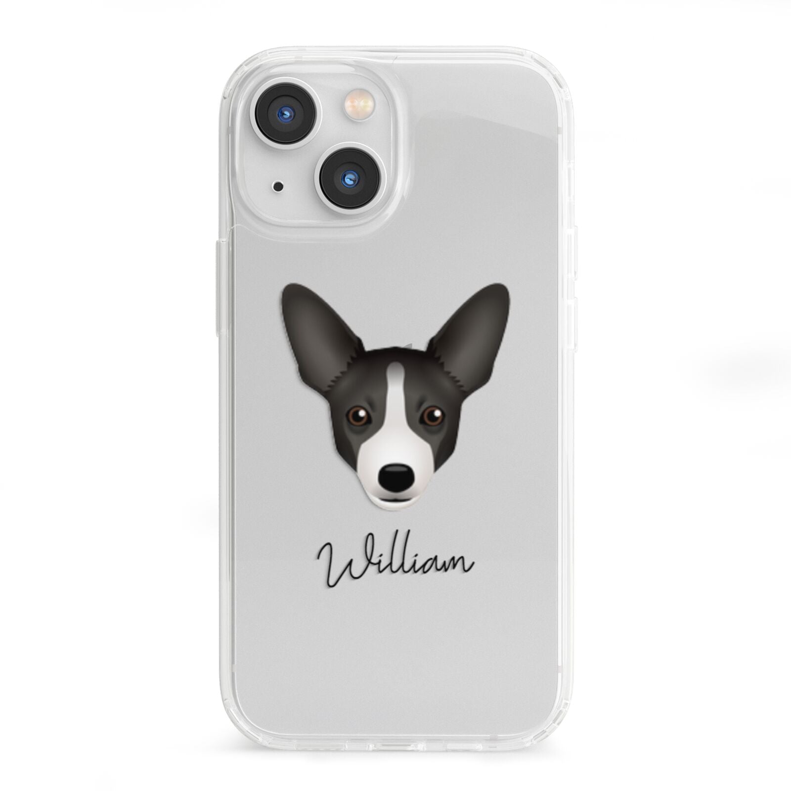 Portuguese Podengo Personalised iPhone 13 Mini Clear Bumper Case