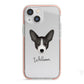 Portuguese Podengo Personalised iPhone 13 Mini TPU Impact Case with Pink Edges