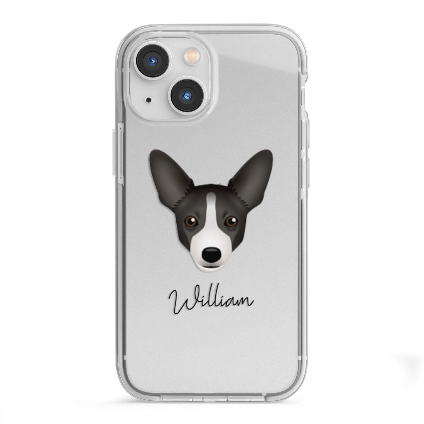 Portuguese Podengo Personalised iPhone 13 Mini TPU Impact Case with White Edges