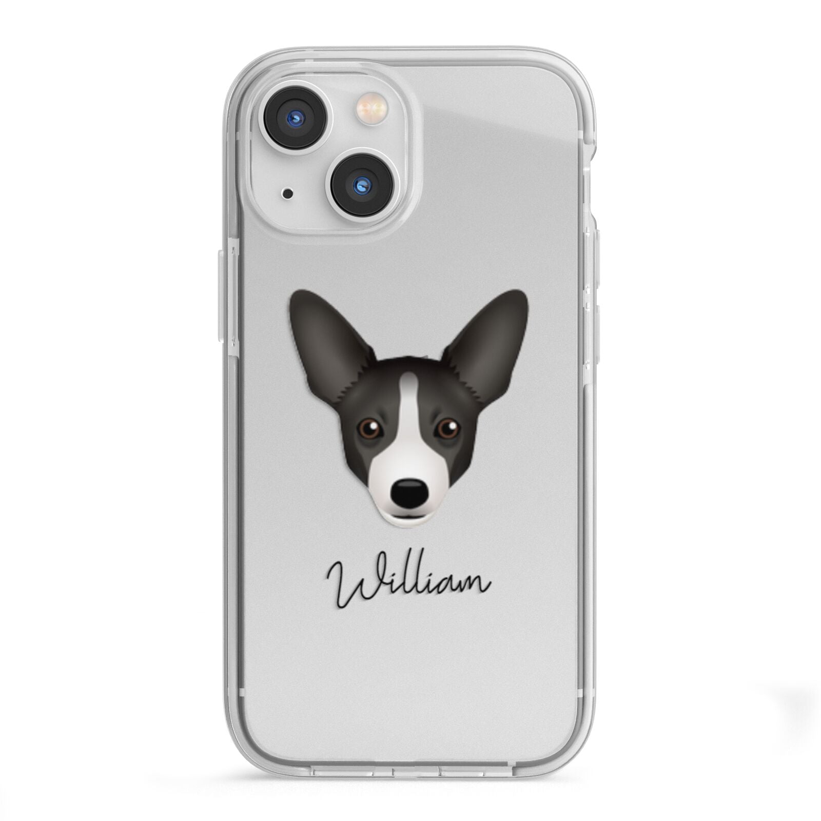 Portuguese Podengo Personalised iPhone 13 Mini TPU Impact Case with White Edges