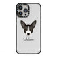 Portuguese Podengo Personalised iPhone 13 Pro Max Black Impact Case on Silver phone