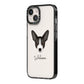 Portuguese Podengo Personalised iPhone 14 Black Impact Case Side Angle on Silver phone