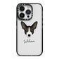 Portuguese Podengo Personalised iPhone 14 Pro Black Impact Case on Silver phone