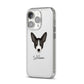 Portuguese Podengo Personalised iPhone 14 Pro Clear Tough Case Silver Angled Image