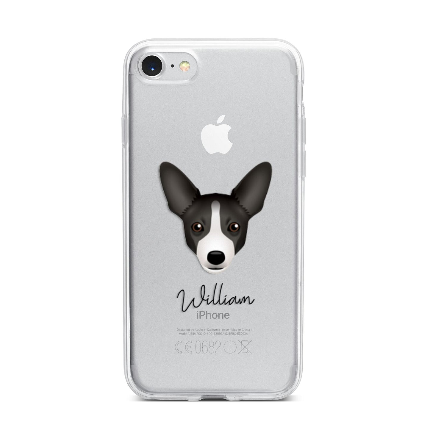 Portuguese Podengo Personalised iPhone 7 Bumper Case on Silver iPhone