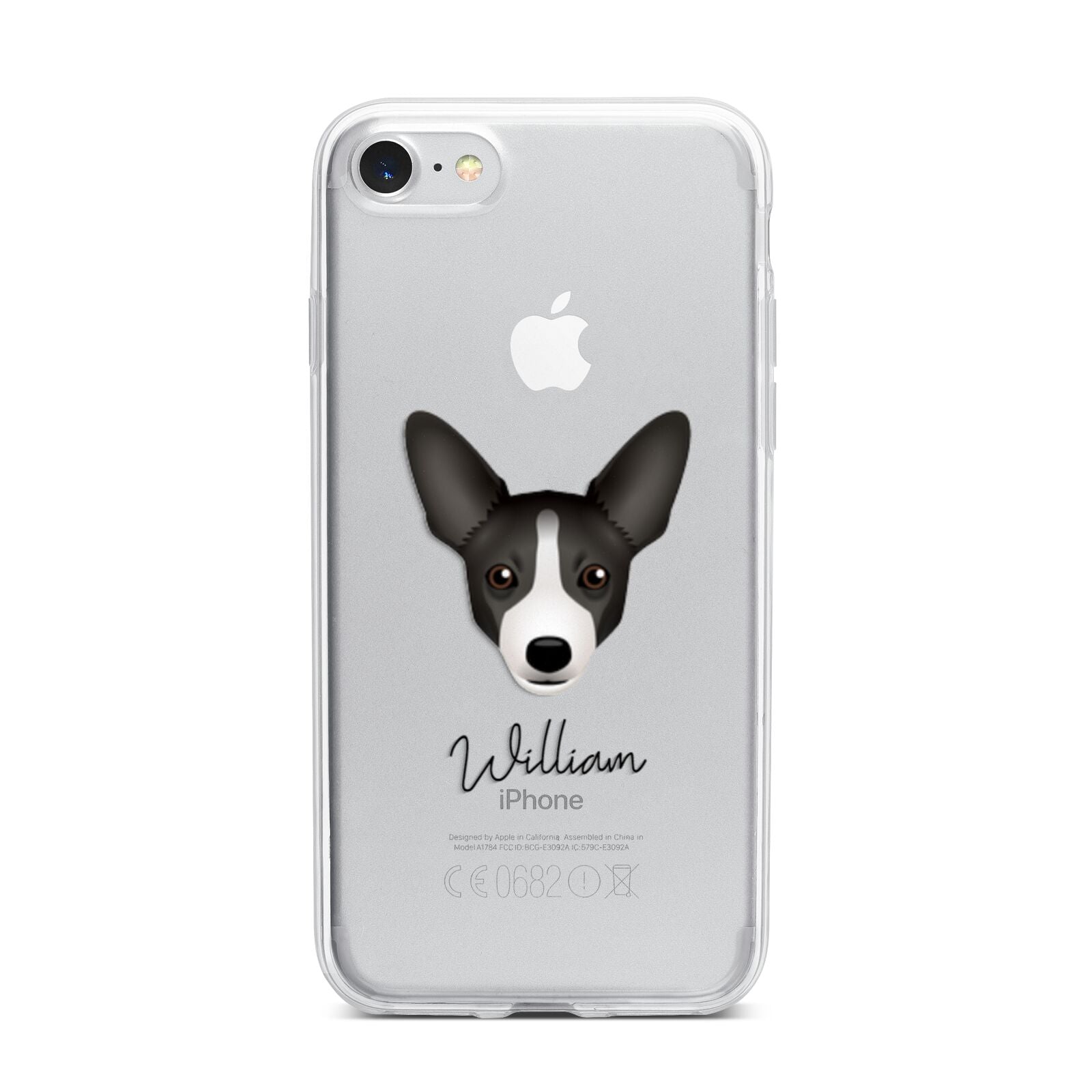 Portuguese Podengo Personalised iPhone 7 Bumper Case on Silver iPhone