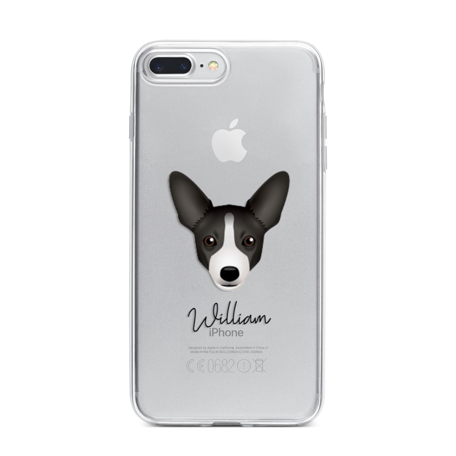 Portuguese Podengo Personalised iPhone 7 Plus Bumper Case on Silver iPhone