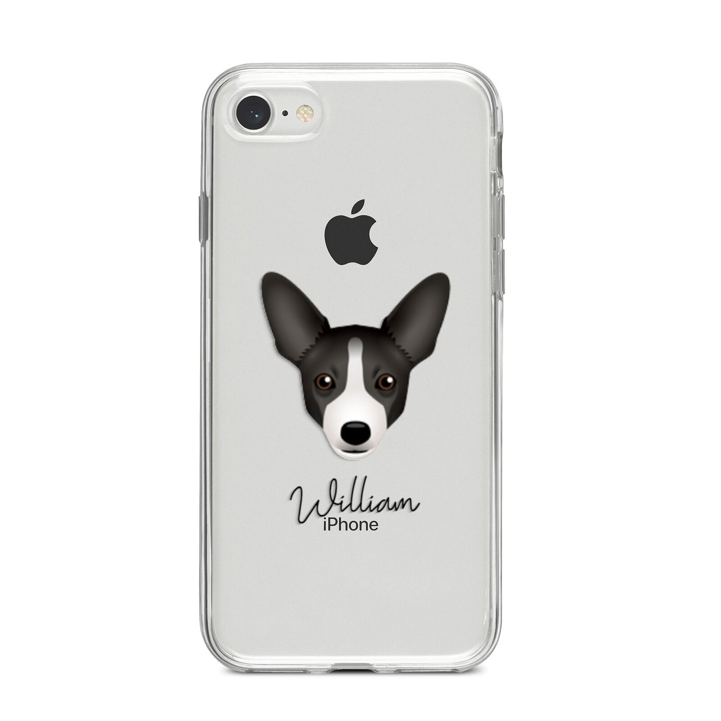 Portuguese Podengo Personalised iPhone 8 Bumper Case on Silver iPhone