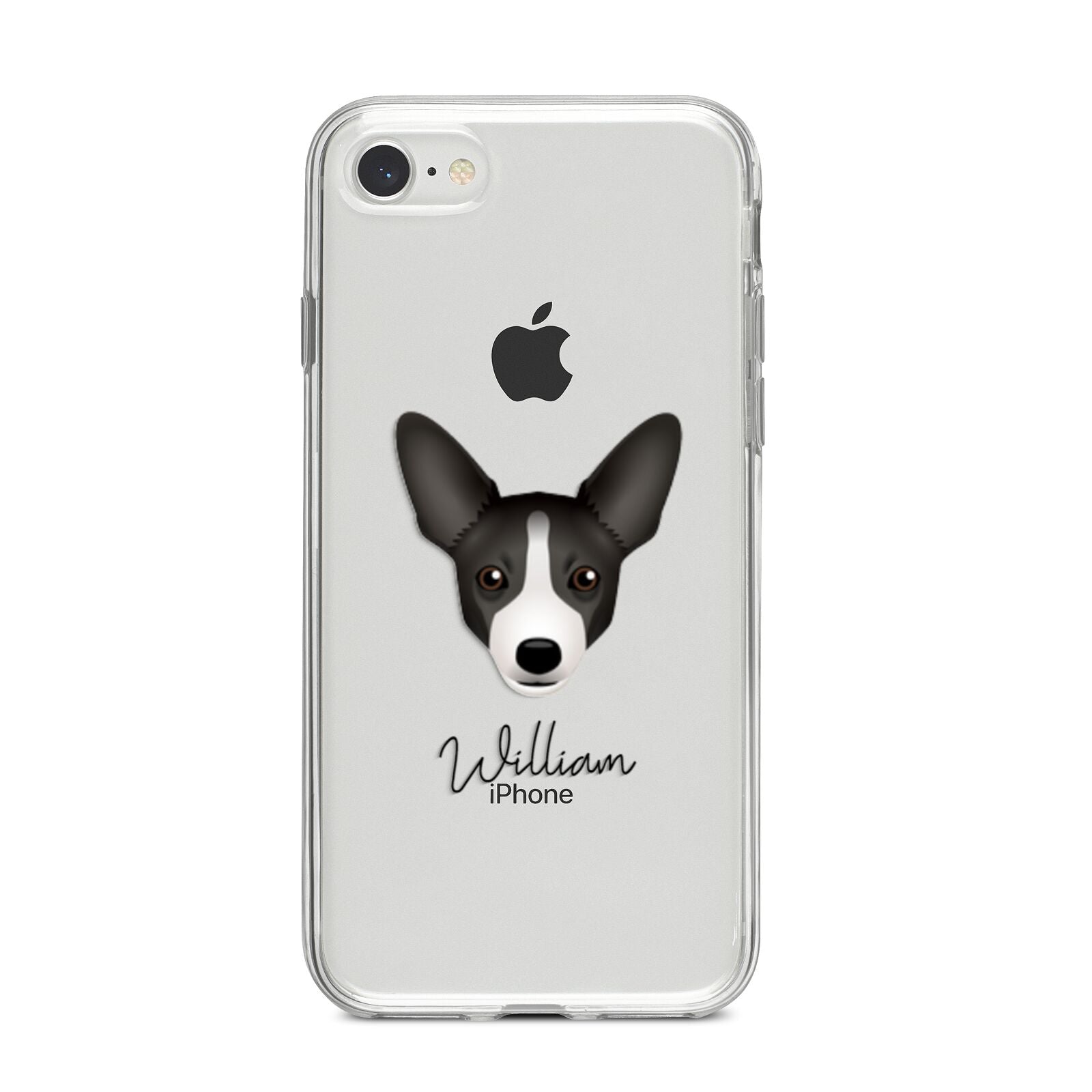 Portuguese Podengo Personalised iPhone 8 Bumper Case on Silver iPhone
