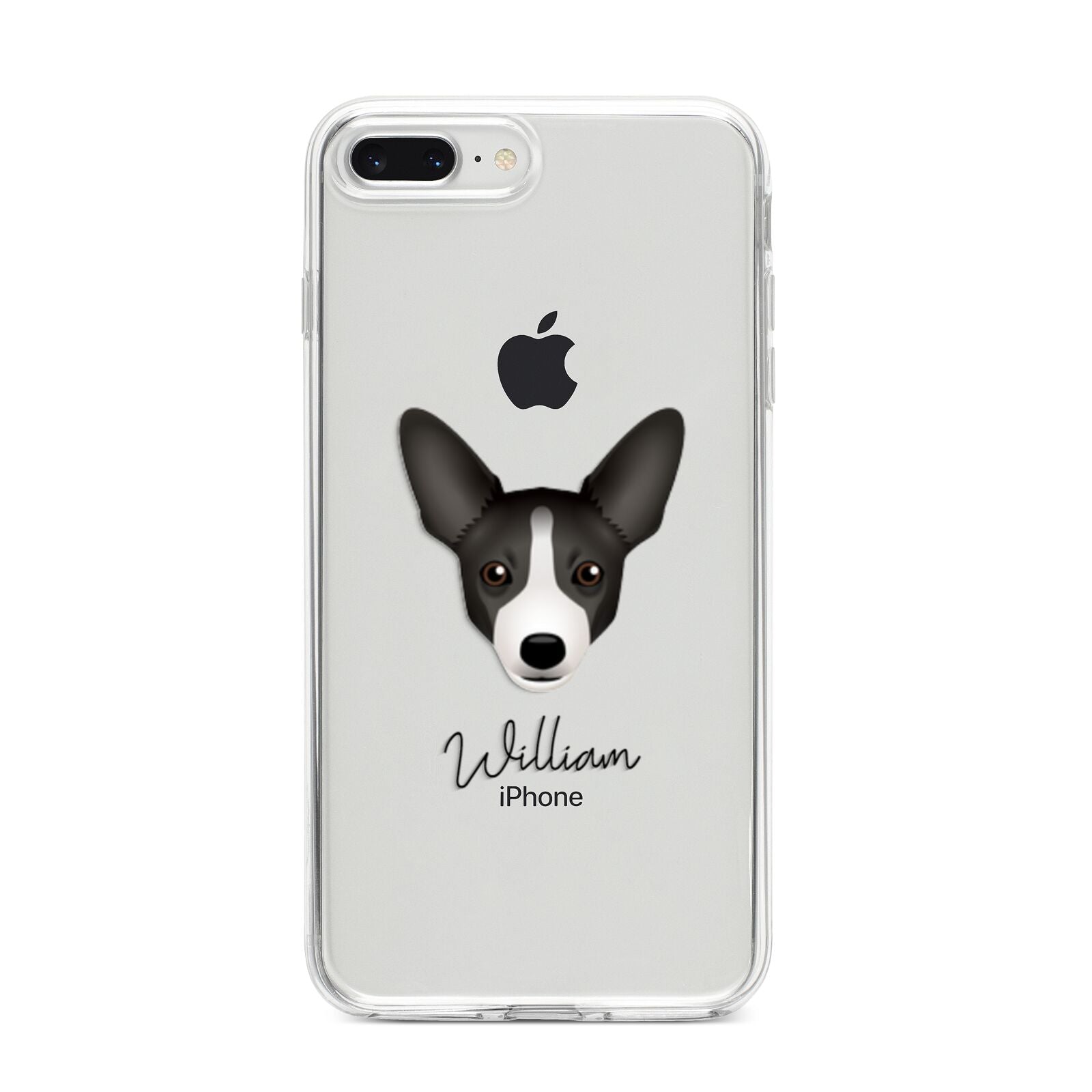 Portuguese Podengo Personalised iPhone 8 Plus Bumper Case on Silver iPhone