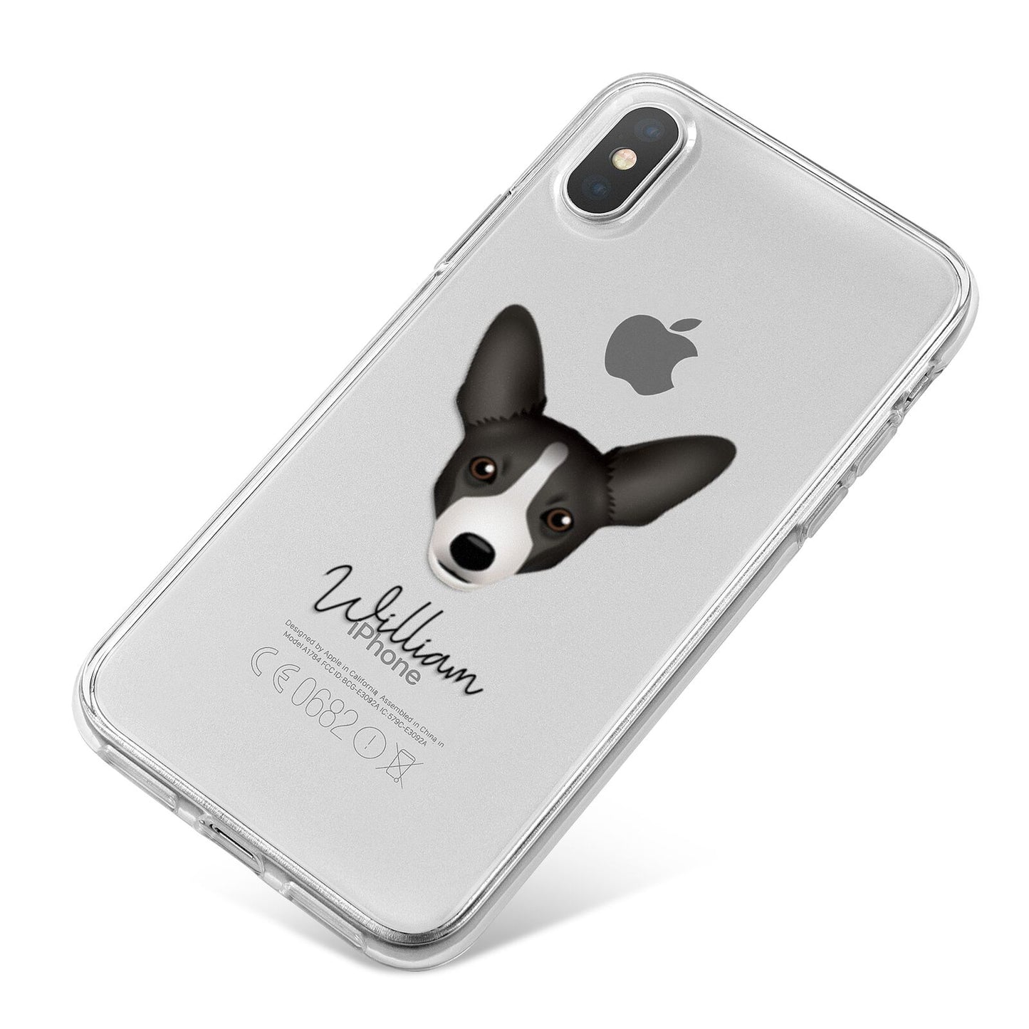 Portuguese Podengo Personalised iPhone X Bumper Case on Silver iPhone