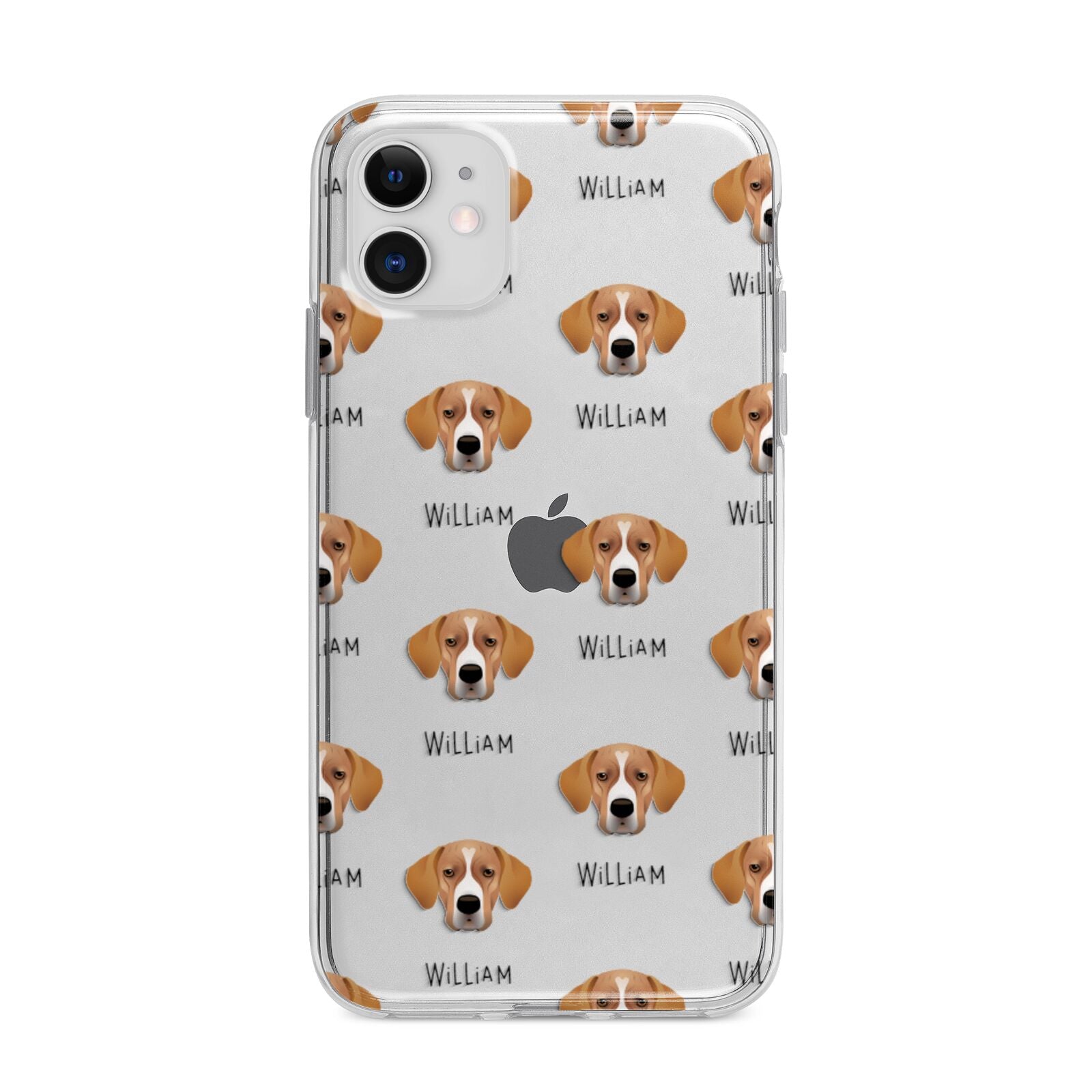 Portuguese Pointer Icon with Name Apple iPhone 11 in White with Bumper Case