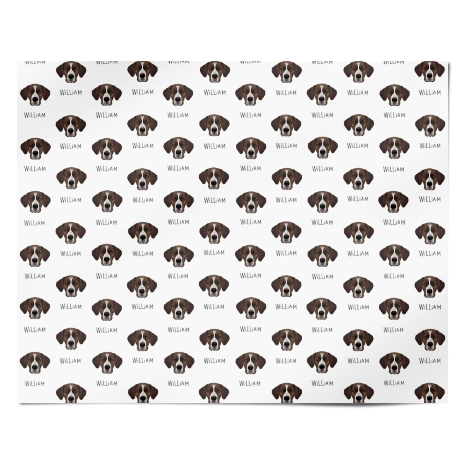 Portuguese Pointer Icon with Name Personalised Wrapping Paper Alternative
