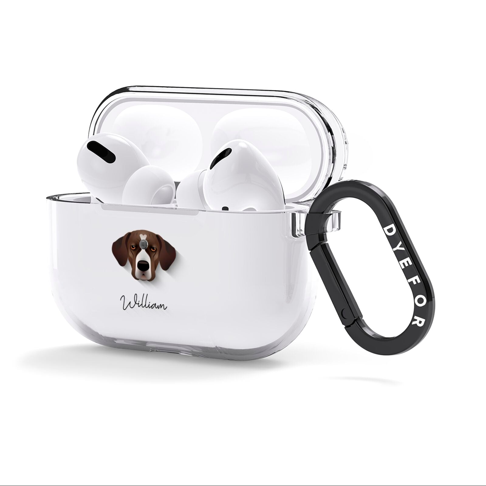 Portuguese Pointer Personalised AirPods Clear Case 3rd Gen Side Image