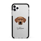 Portuguese Pointer Personalised Apple iPhone 11 Pro Max in Silver with Black Impact Case