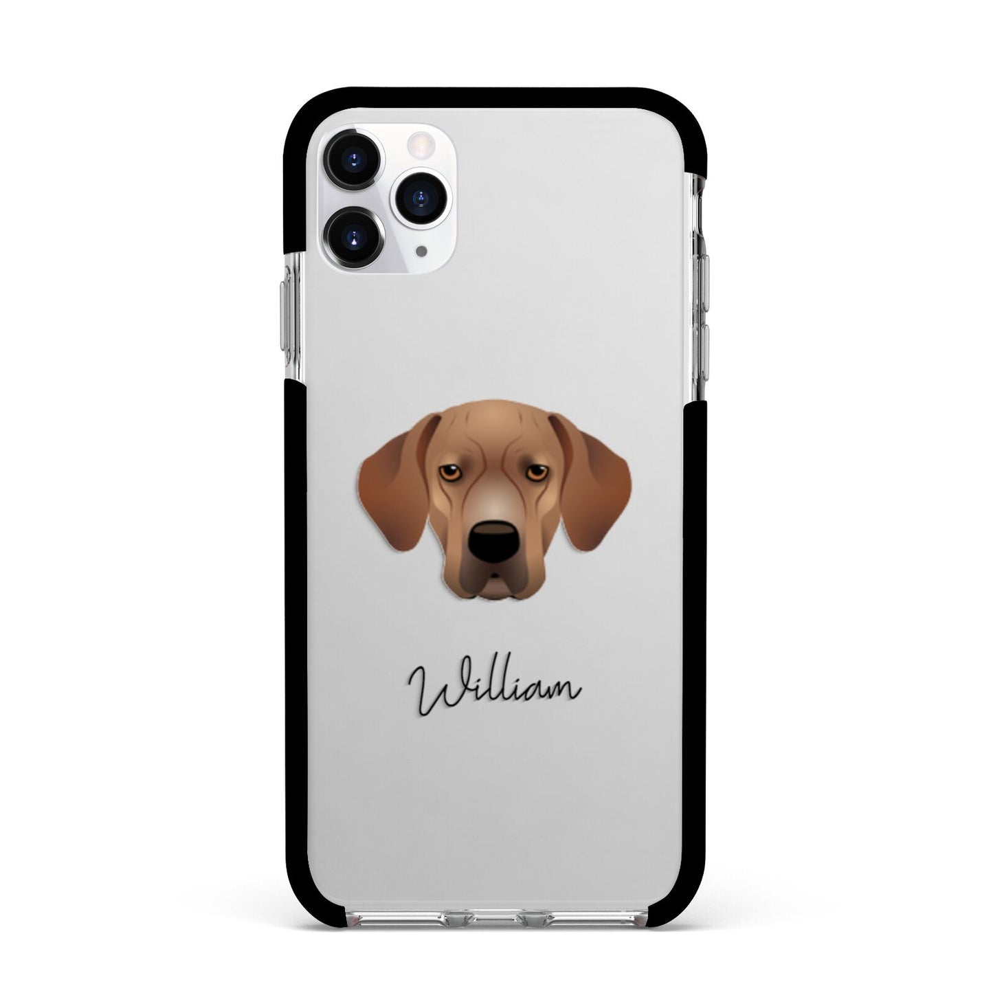 Portuguese Pointer Personalised Apple iPhone 11 Pro Max in Silver with Black Impact Case