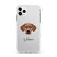 Portuguese Pointer Personalised Apple iPhone 11 Pro Max in Silver with White Impact Case