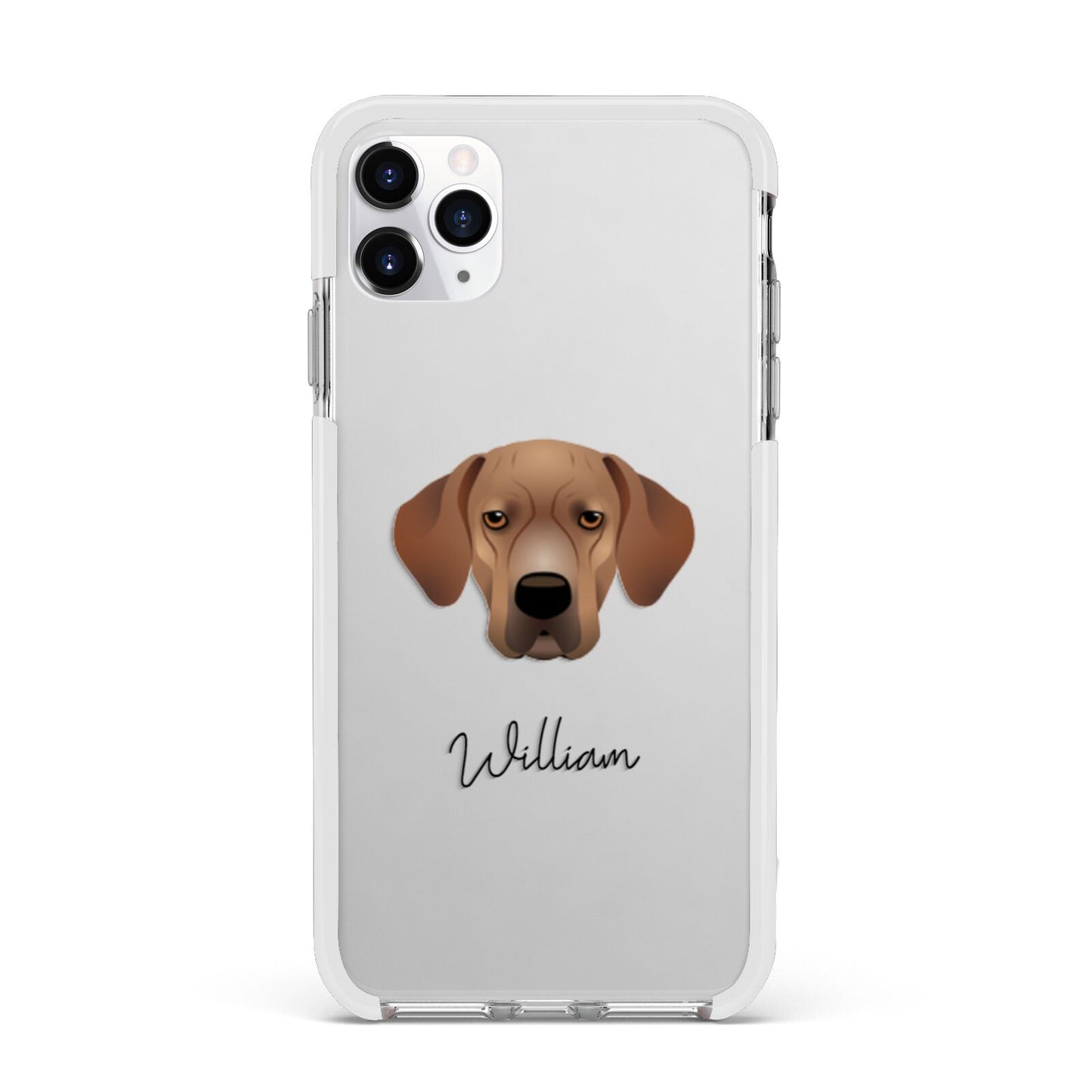 Portuguese Pointer Personalised Apple iPhone 11 Pro Max in Silver with White Impact Case