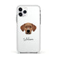 Portuguese Pointer Personalised Apple iPhone 11 Pro in Silver with White Impact Case