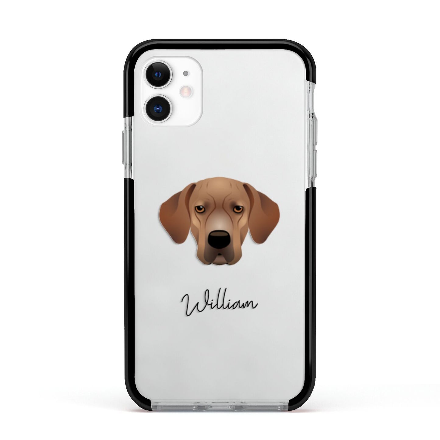 Portuguese Pointer Personalised Apple iPhone 11 in White with Black Impact Case