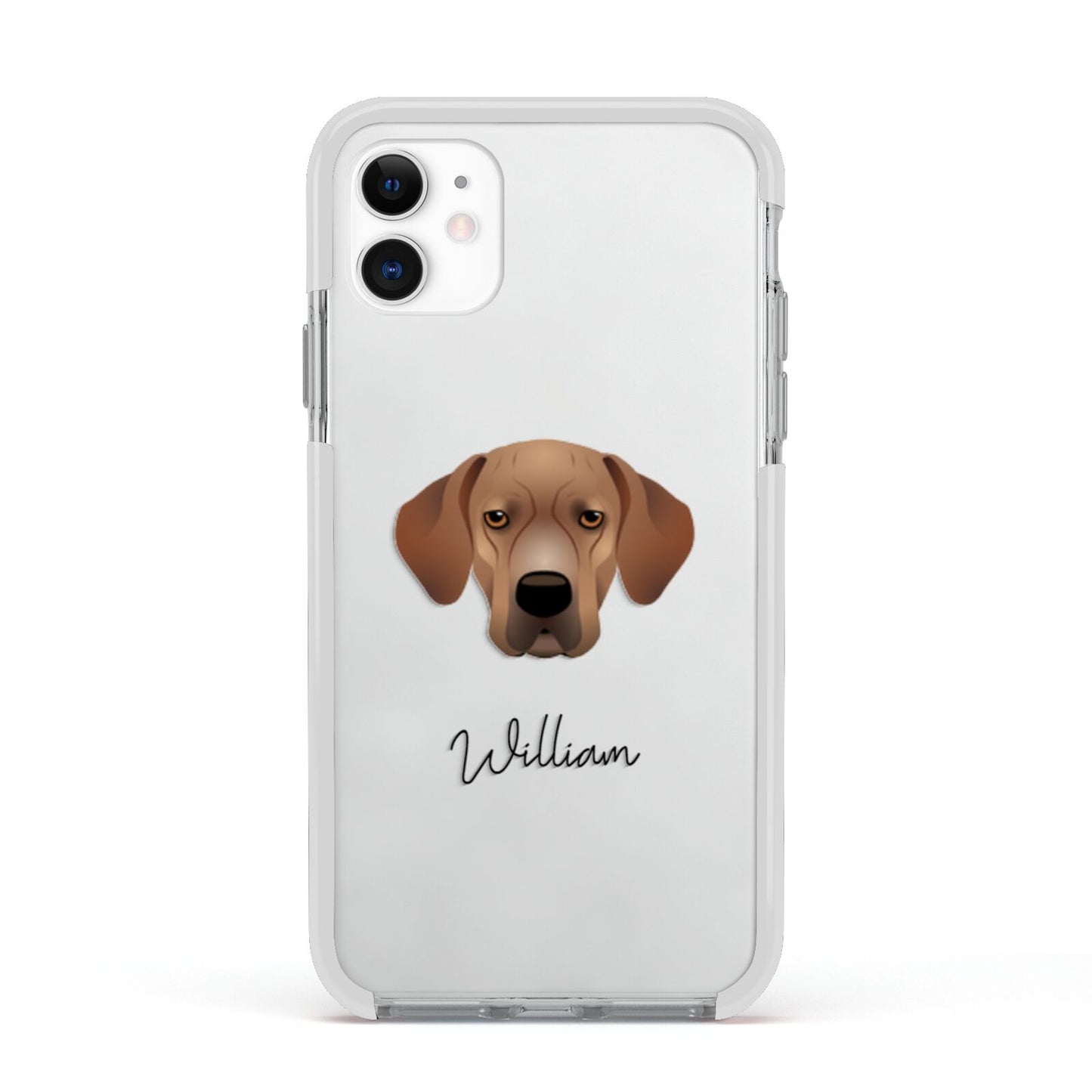 Portuguese Pointer Personalised Apple iPhone 11 in White with White Impact Case