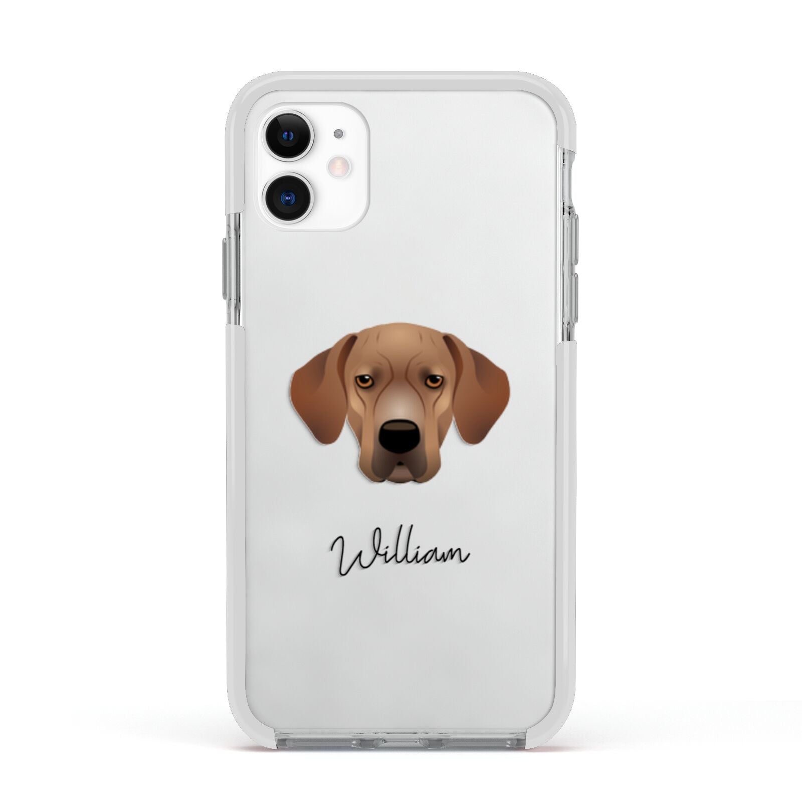 Portuguese Pointer Personalised Apple iPhone 11 in White with White Impact Case