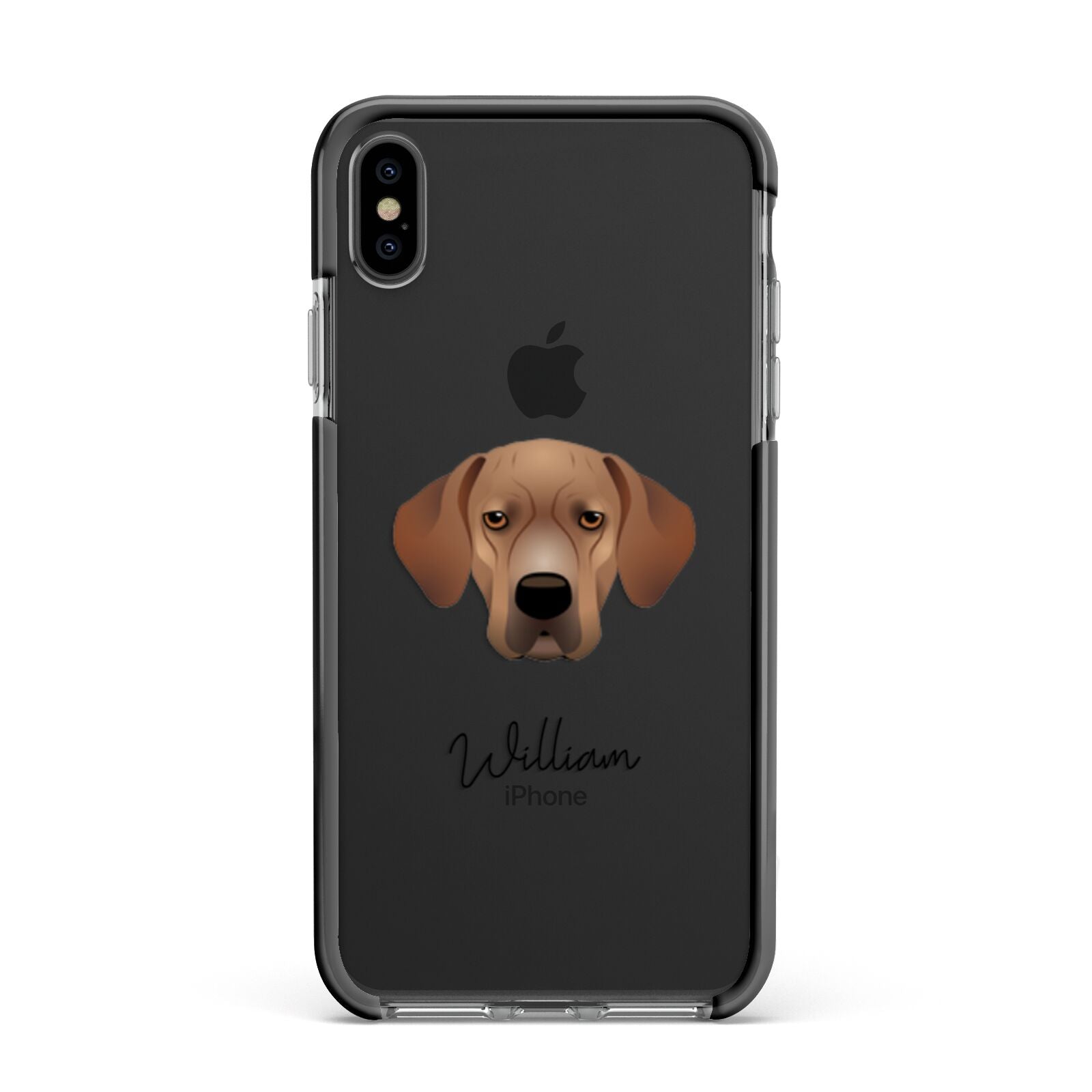 Portuguese Pointer Personalised Apple iPhone Xs Max Impact Case Black Edge on Black Phone