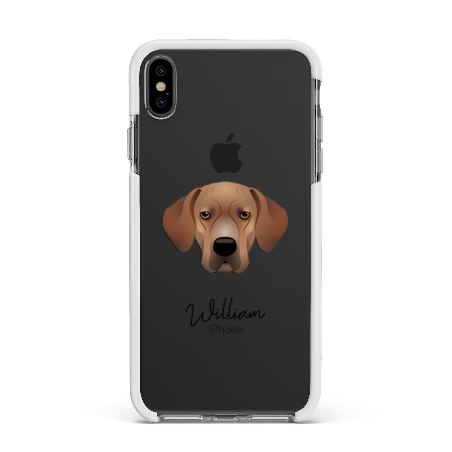 Portuguese Pointer Personalised Apple iPhone Xs Max Impact Case White Edge on Black Phone