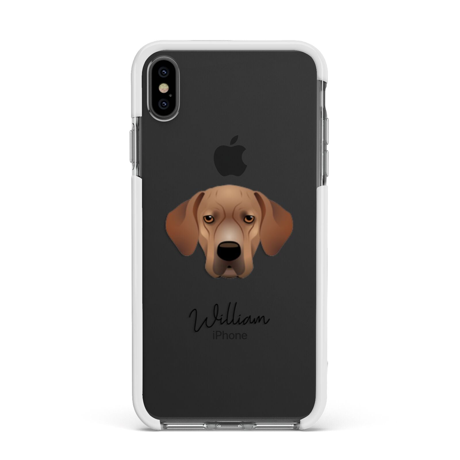 Portuguese Pointer Personalised Apple iPhone Xs Max Impact Case White Edge on Black Phone