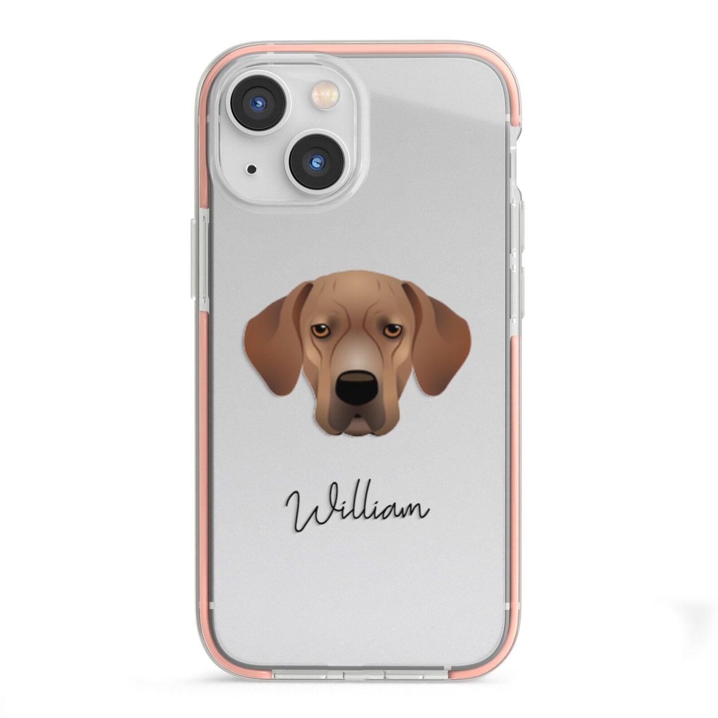 Portuguese Pointer Personalised iPhone 13 Mini TPU Impact Case with Pink Edges
