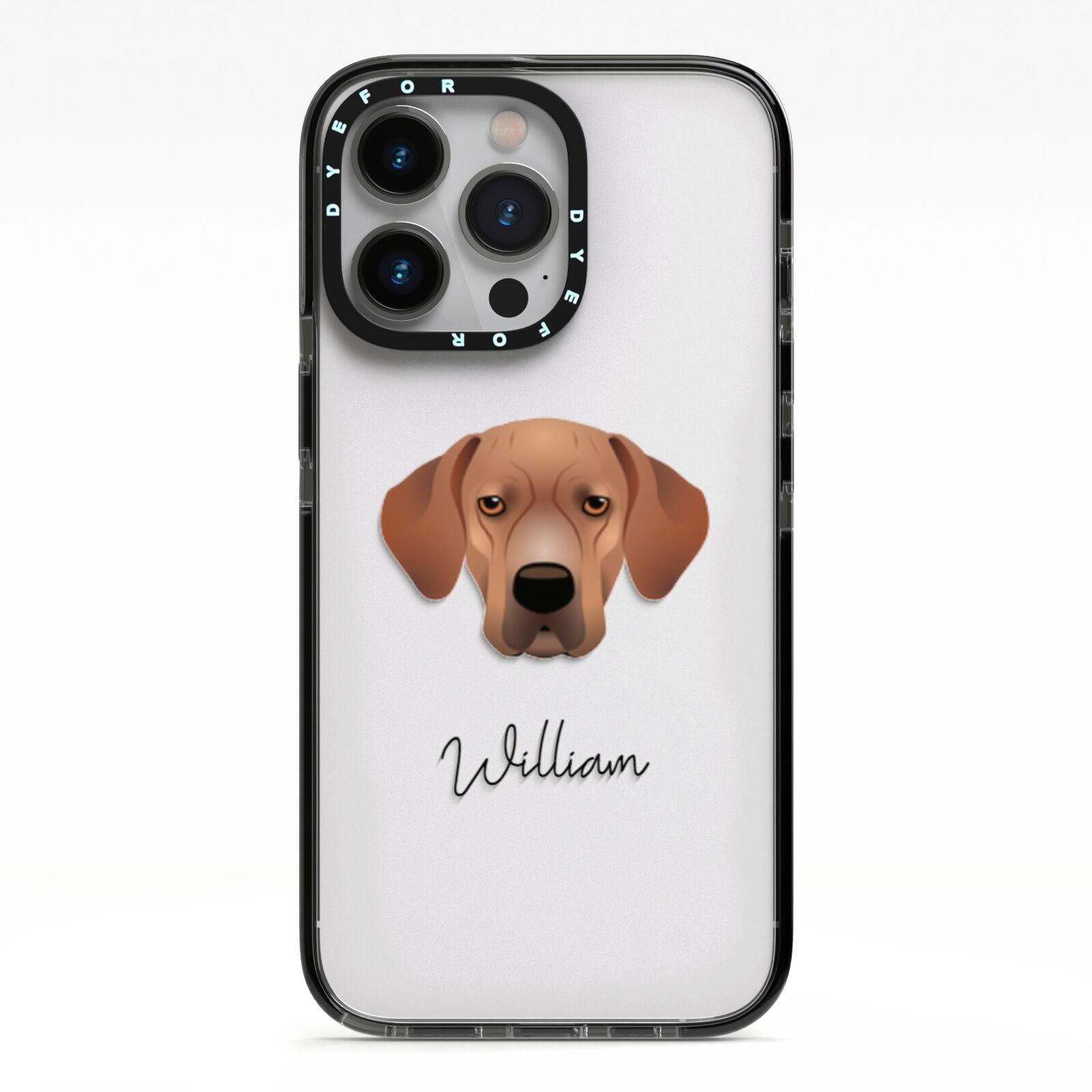 Portuguese Pointer Personalised iPhone 13 Pro Black Impact Case on Silver phone
