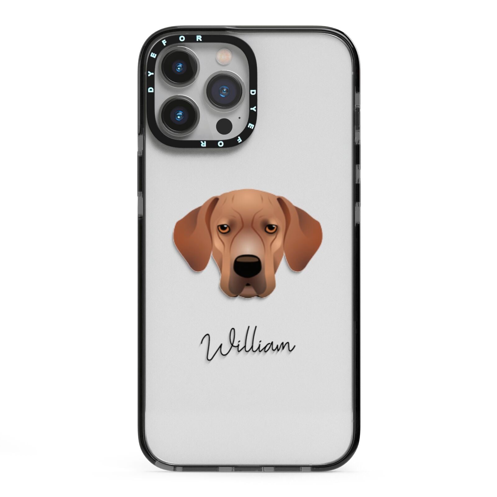 Portuguese Pointer Personalised iPhone 13 Pro Max Black Impact Case on Silver phone