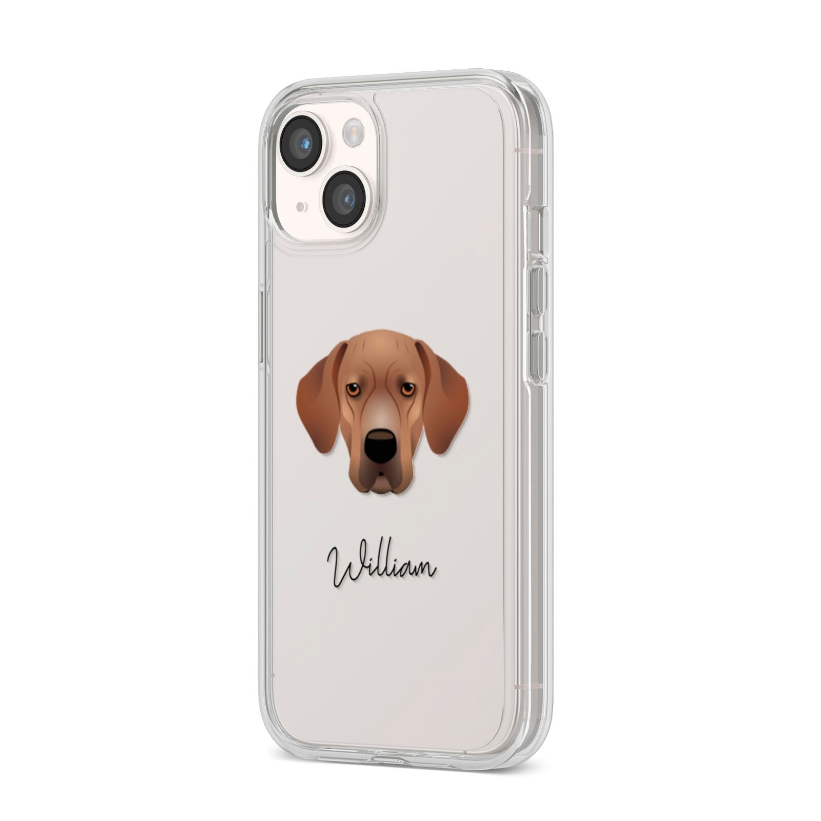 Portuguese Pointer Personalised iPhone 14 Clear Tough Case Starlight Angled Image