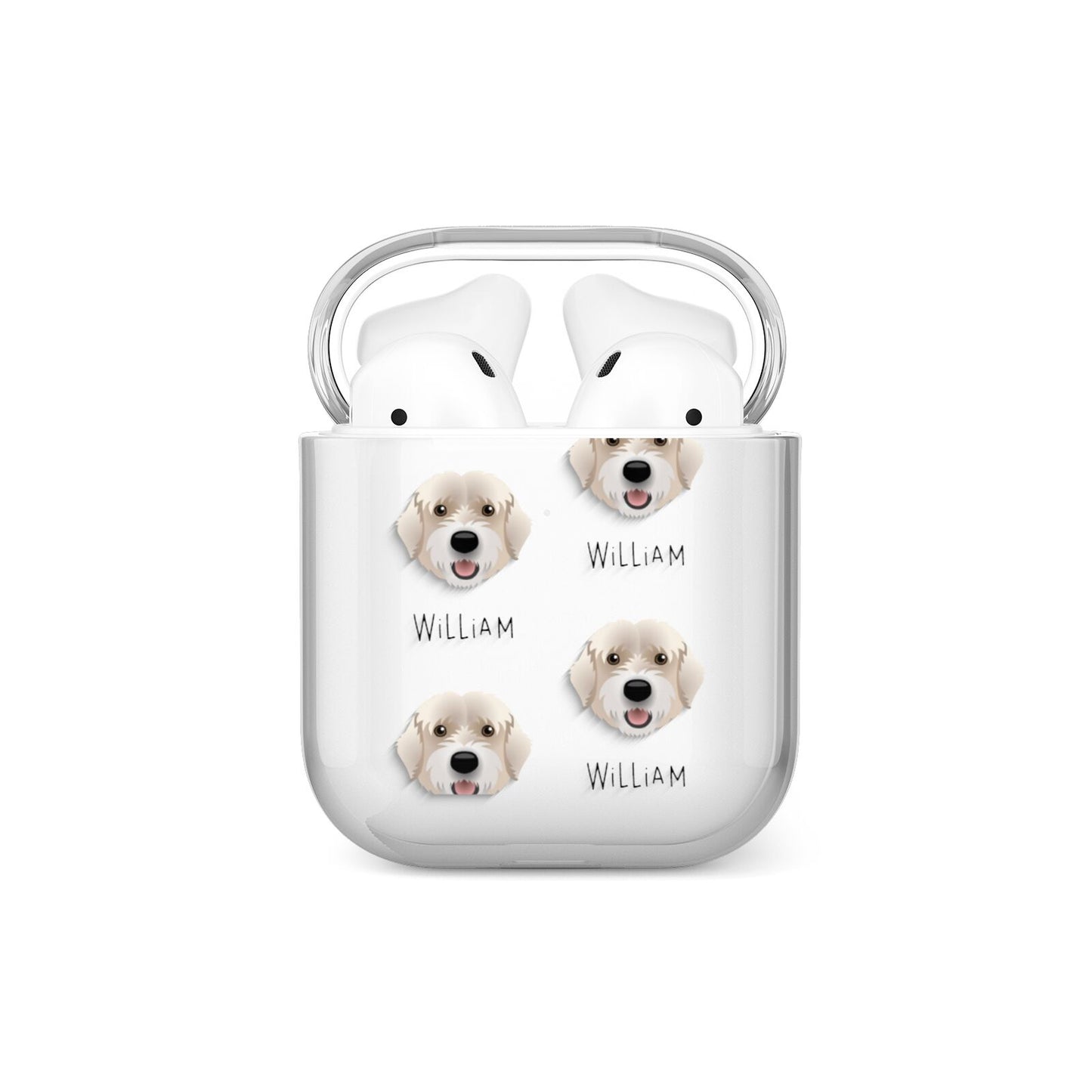 Portuguese Water Dog Icon with Name AirPods Case