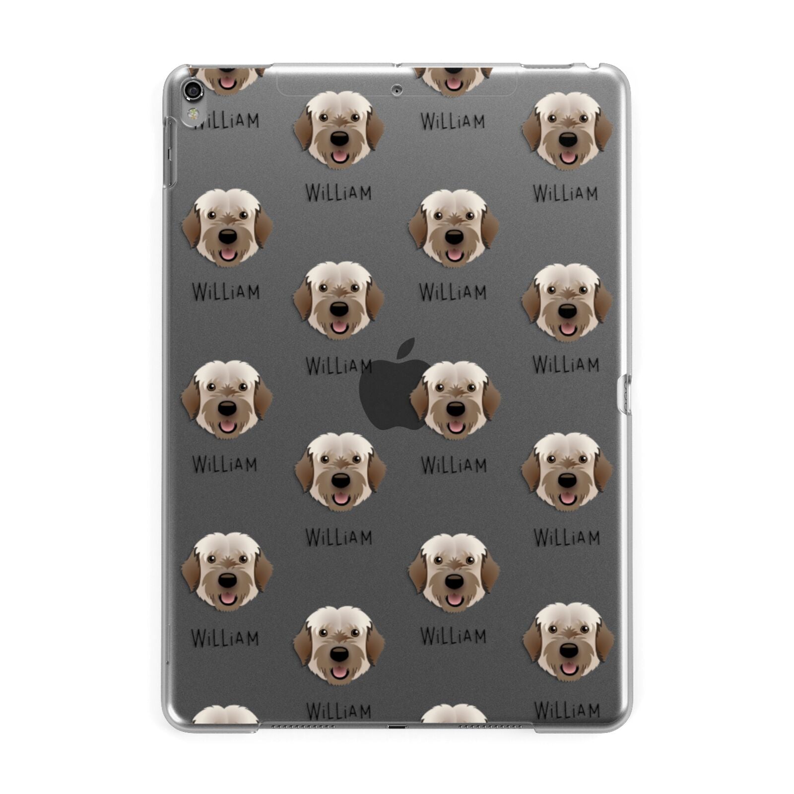 Portuguese Water Dog Icon with Name Apple iPad Grey Case