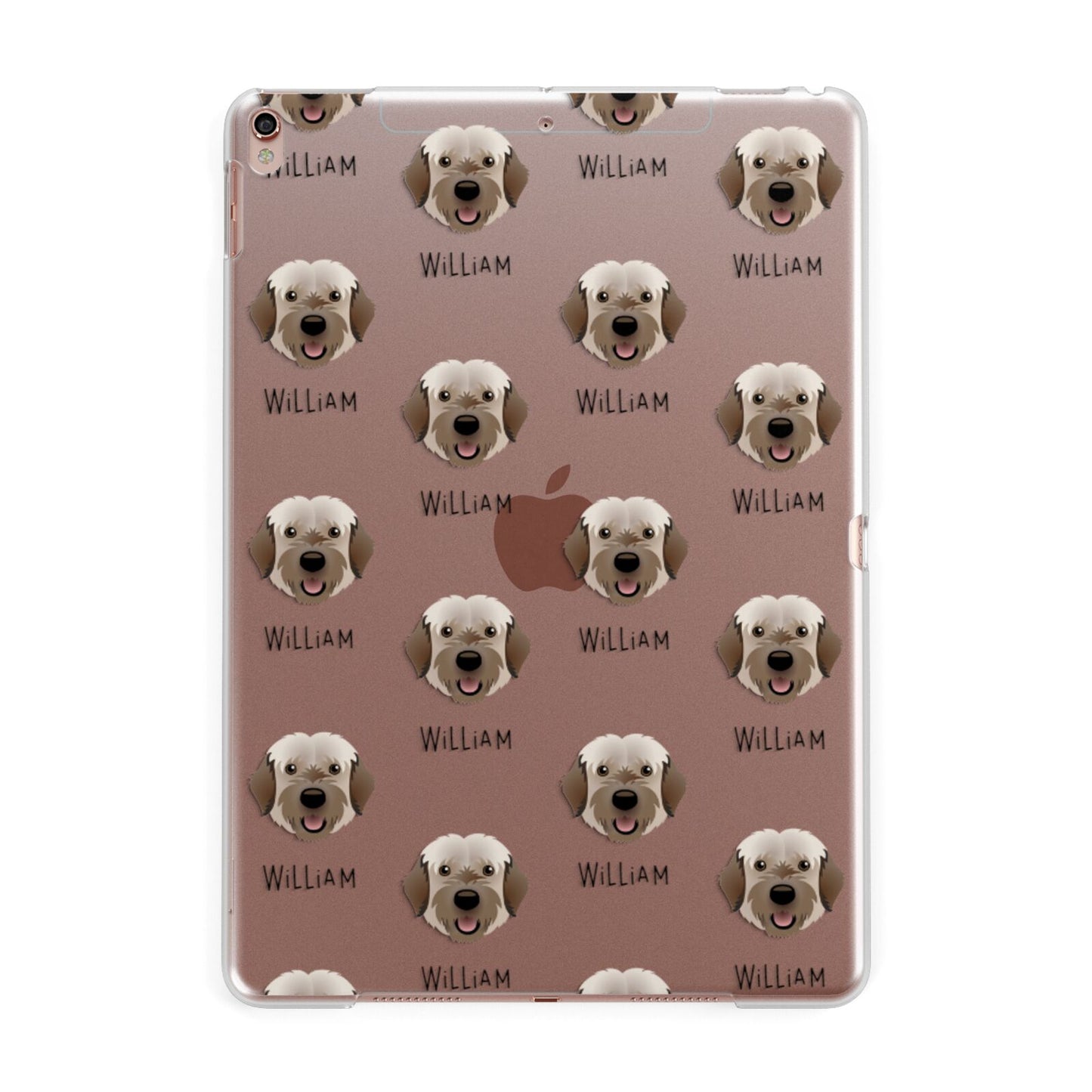 Portuguese Water Dog Icon with Name Apple iPad Rose Gold Case