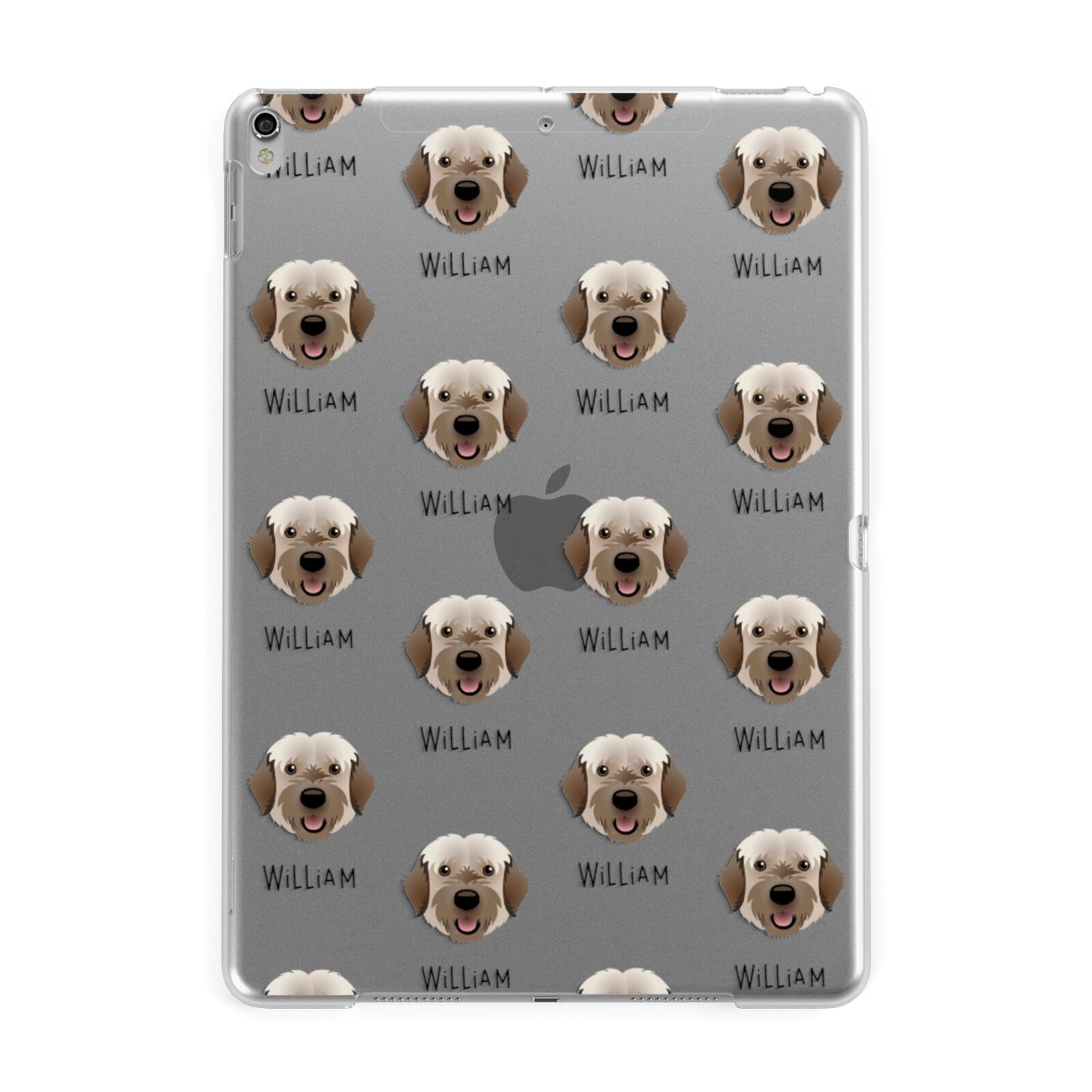 Portuguese Water Dog Icon with Name Apple iPad Silver Case